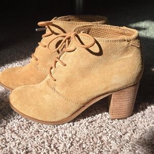 Toms Camel Suede Ankle Booties